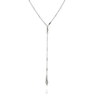 Silver Y Shape Necklace for Women, Length 18-20 Inches with 3.5 Inch Dangle